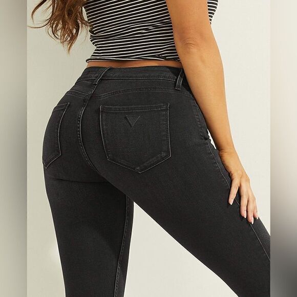 Guess Skinny Black Jeans Mid Rise Size 25 - Picture 6 of 15